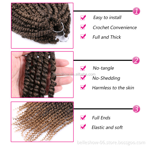Hot sell spring Twist Braiding 24inch 16 stands Pre-twisted hair Synthetic Ombre Looped Twisted Passion Twist Hair